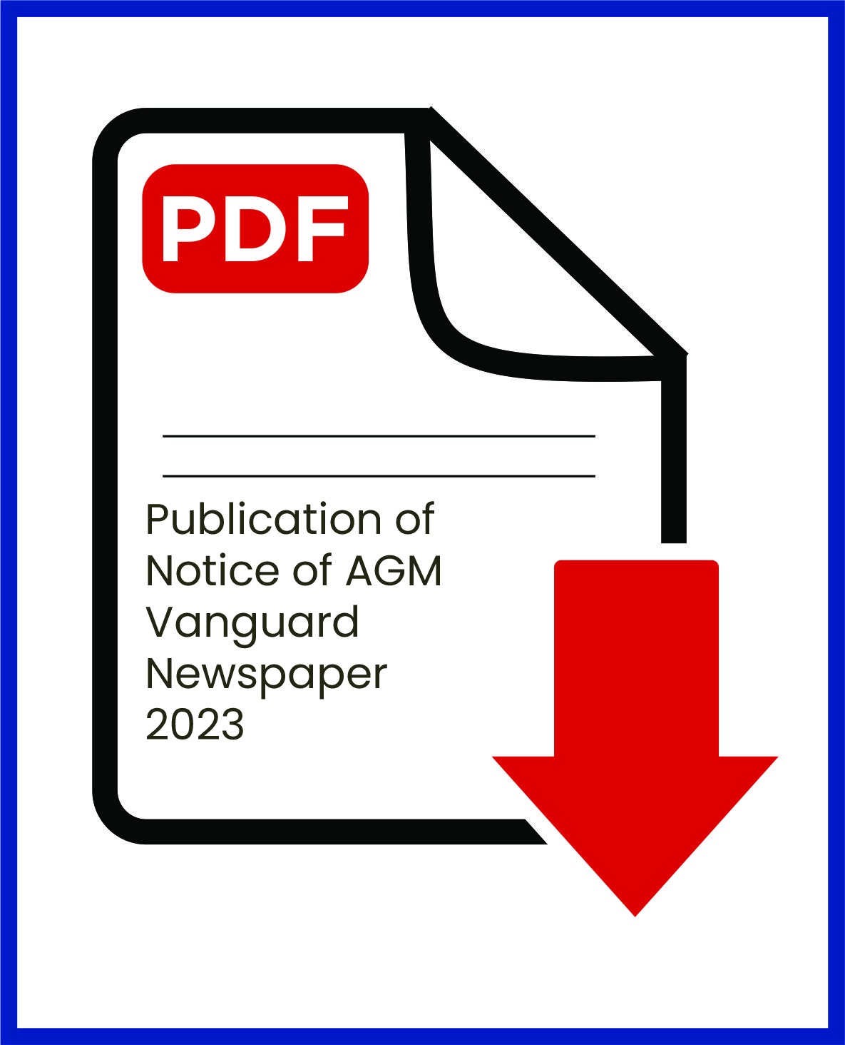 Publication of Notice of AGM - Vanguard Newspaper
